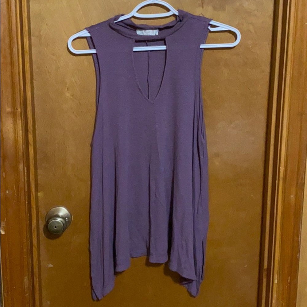 Purple Keyhole Neck Tank